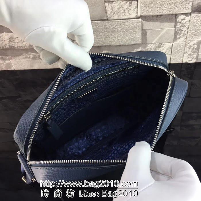 普拉達PRADA原單 最新款2VH014藍色原版男士單肩斜挎包 官網同步 PHY1351